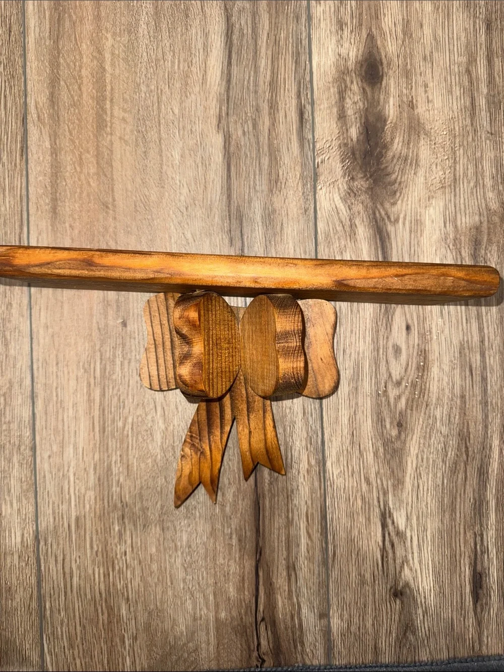 Handcrafted Wooden Bow Wall Decor - VINTAGE